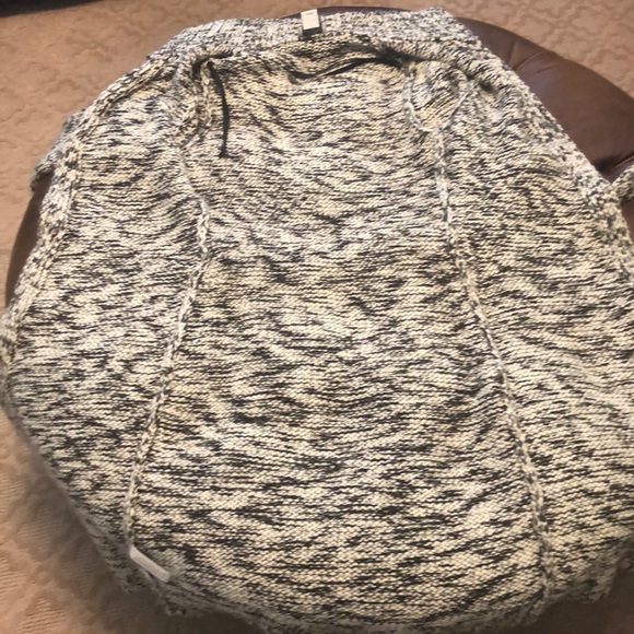 ANN TAYLOR LOFT EUC BLK&WH MARLED CHUNKY CARDIGAN - Picture 7 of 16